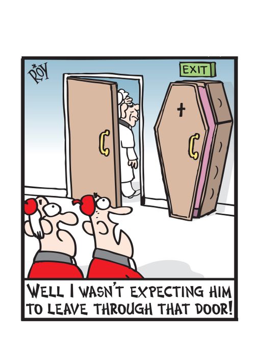 'Well I wasn't expecting him to leave through that door!'