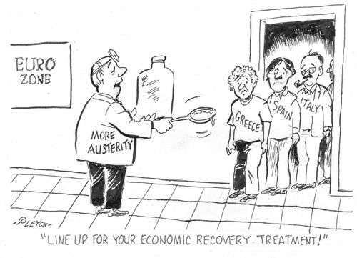 'Line up for your economic recovery treatment!'
