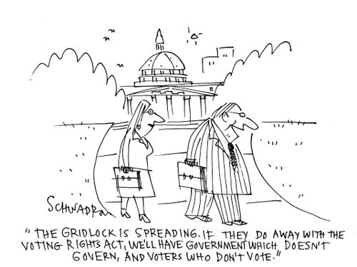 'The gridlock is spreading. If they do away with voting rights act...'