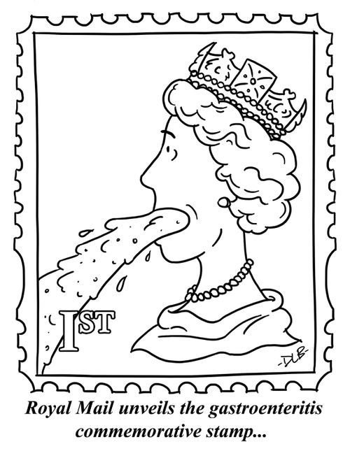 Royal Mail unveils the gastroenteritis commemorative stamp...