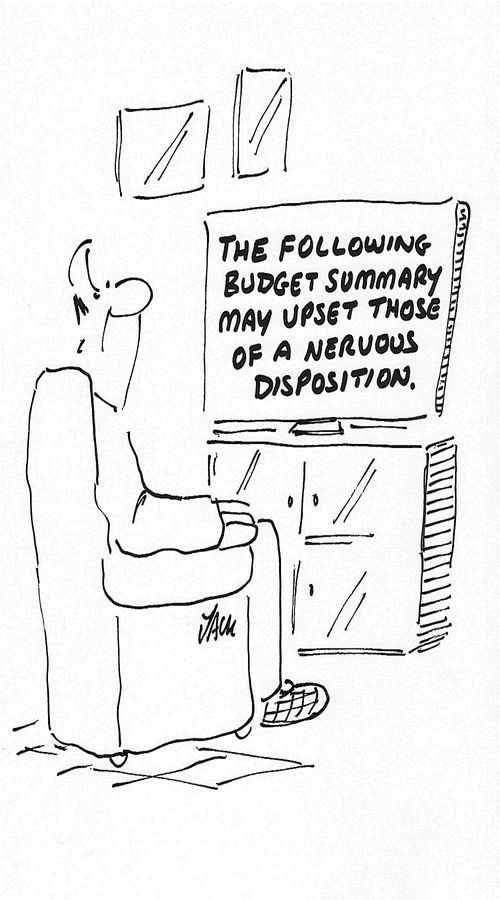 The following budget summary may upset those of a nervous disposition.