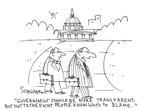 "Government shoul be more transparent, but not to the point people know who's to blame."