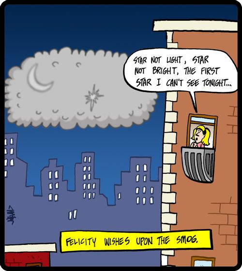 Felicity wishes upon the smog.
