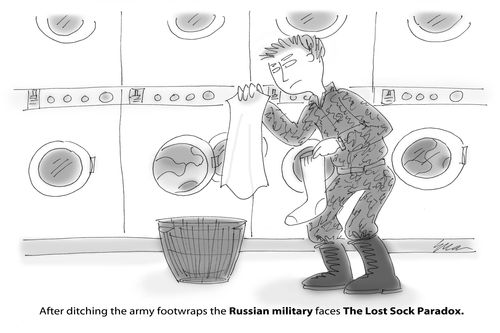 After ditching the footwraps the Russian army faces the lost sock paradox.