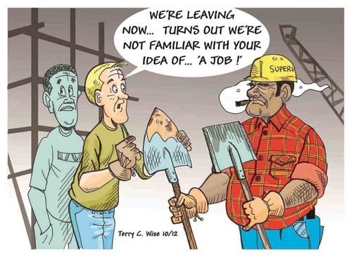 'We're leaving now...turns out we're not familiar with your idea of...'a job!''