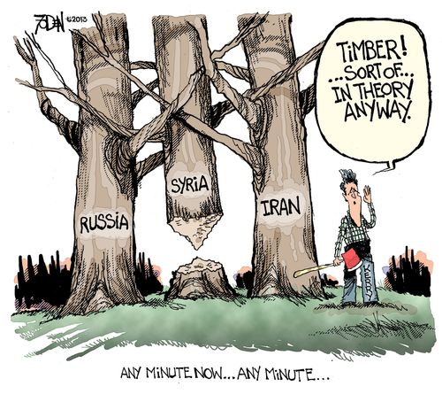 Syria supported by Russia and Iran.
