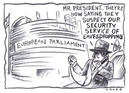 'Mr. President. . . they're now saying they suspect our security service of eavesdropping.'