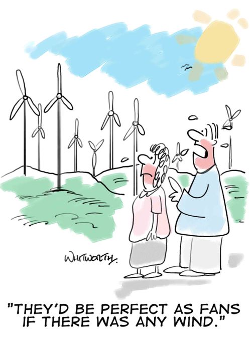 "They'd be perfect as fans if there was any wind."