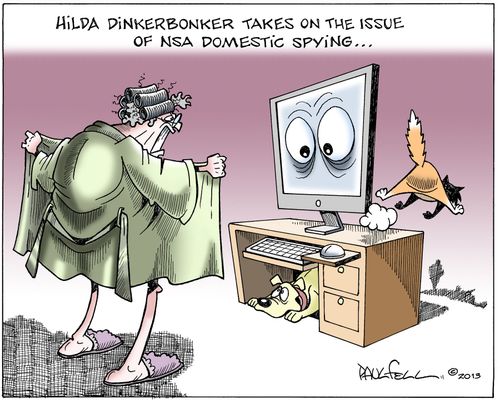 Hilda Dinkerbonker takes on the issue of NSA domestic spying...