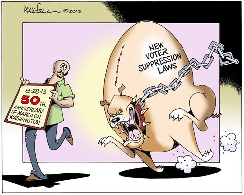 New Voter Suppression Laws: 50thh Anniversary of March on Washington.