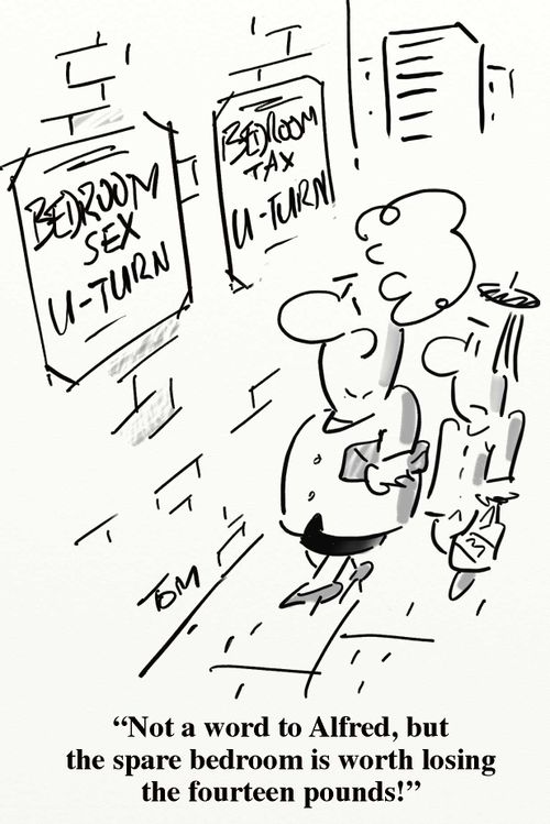 'Not a word to Alfred, but the spare bedroom is worth losing the fourteen pounds!'
