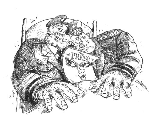 Press in bed with the military.