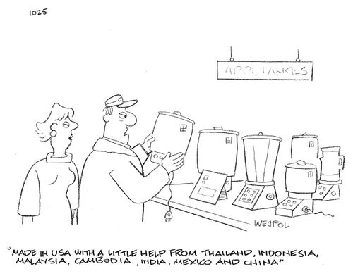 'Made in the USA with a little help from Thailand, Indonesia, Malaysia, Cambodia, India, Mexico and China.'