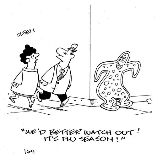 'We'd better watch out! It's flu season!'