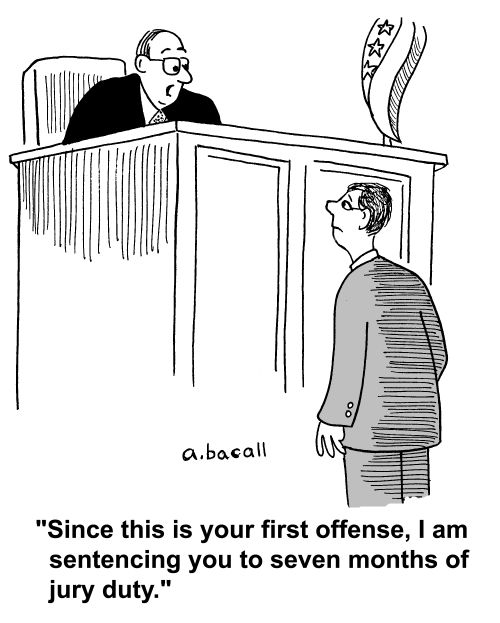 'Since this your first offense, I am sentencing you to seven months of jury duty.'