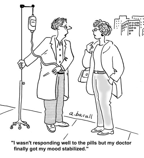 'I wasn't responding well to the pills but my doctor finally got my mood stabilized.'