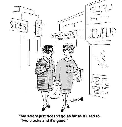 'My salary just doesn't go as far as it used to. Two blocks and it's gone.'