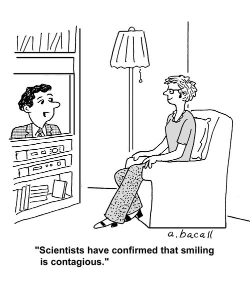 'Scientists have confirmed that smiling is contagious.'