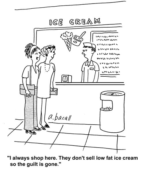 'I always shop here. They don't sell low fat ice cream so the guilt is gone.'
