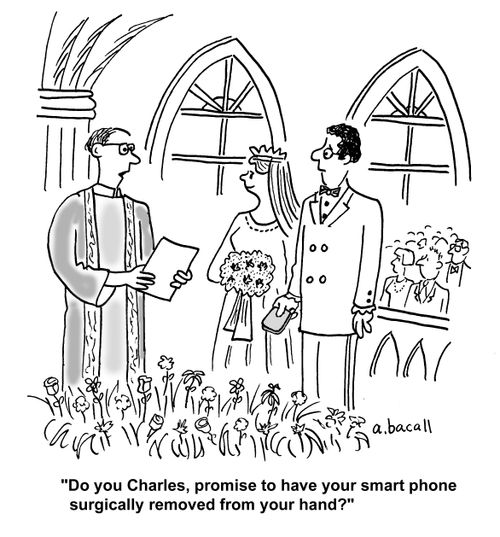 'Do you Charles, promise to have your smart phone surgically removed from your hands?'
