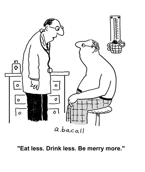 'Eat less. Drink less. Be merry more.'