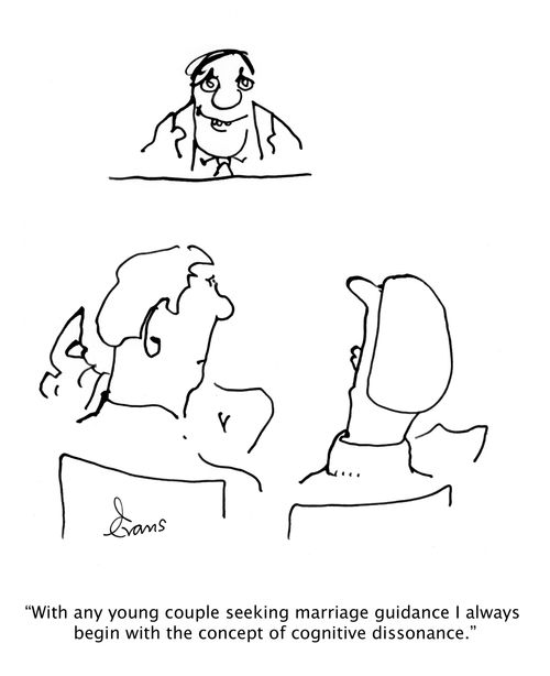 'With any young couple seeking marriage guidance I always begin with the concept of cognitive dissonance.'