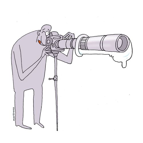Cautious photojournalist.