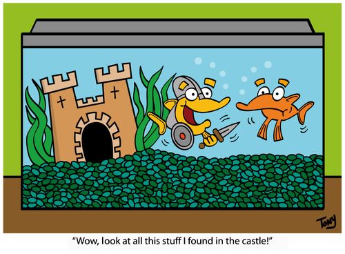 'Wow, look at this stuff I found in the castle!'