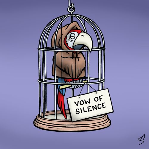 Parrot's vow of silence.
