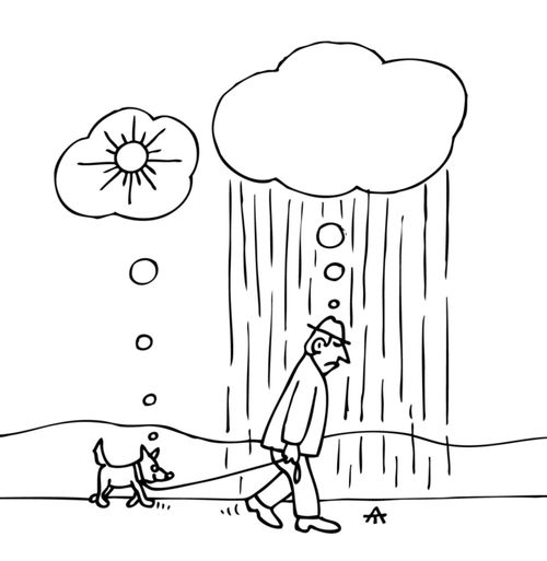 The worry free life of dogs and the depression of man.
