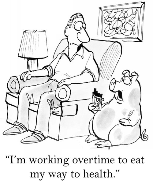 'I'm working overtime to eat my way to health.'
