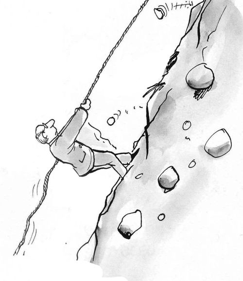 Rock Climbing Businessmen.