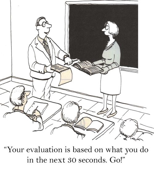 'Your evaluation is based on what you do in the next 30 seconds. Go!'