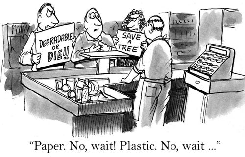 'Paper. No, wait! Plastic. No, wait...'