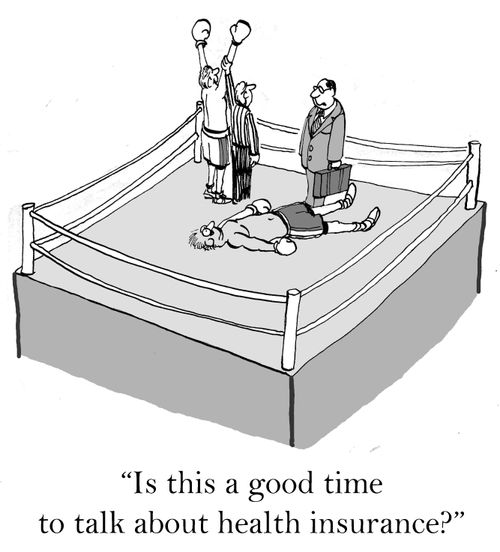 'Is this a good time to talk about health insurance?'