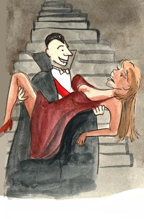 Vampire is attacking woman
