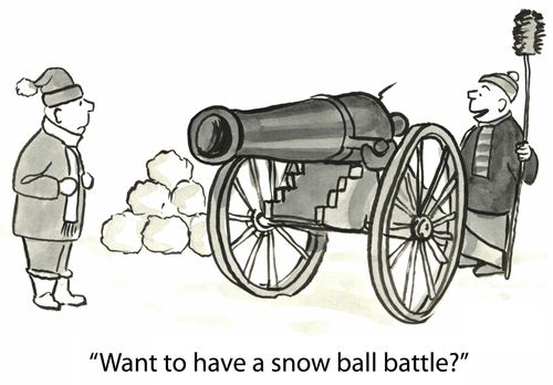 'Want to have a snow ball battle?'