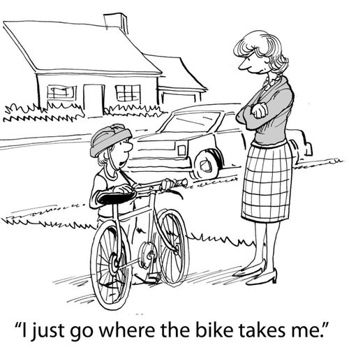'I just go where the bike takes me.'