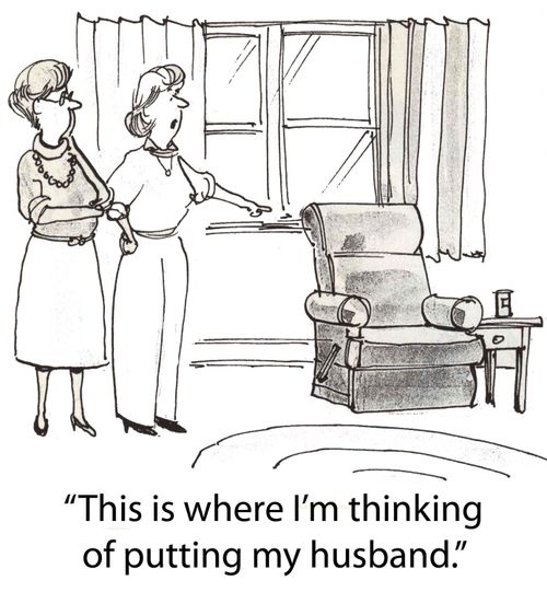 'This is where I'm thinking of putting my husband.'