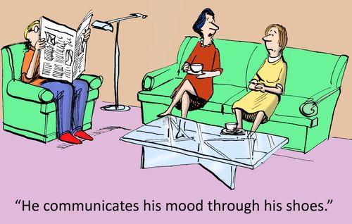 'He communicates his mood through his shoes.'