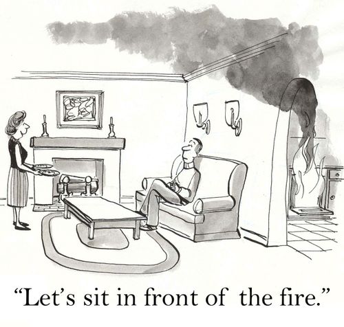 'Let's sit in front of the fire.'
