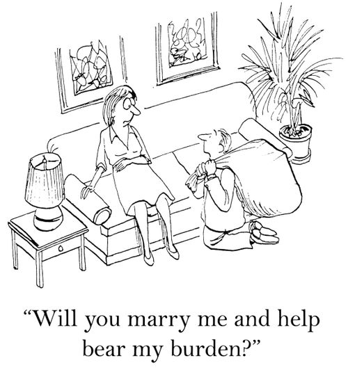 'Will you marry me and help bear my burden?'