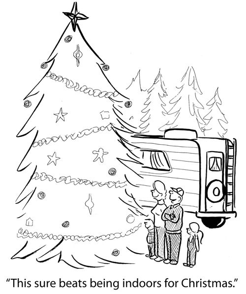 'This sure beats being indoors for Christmas.'