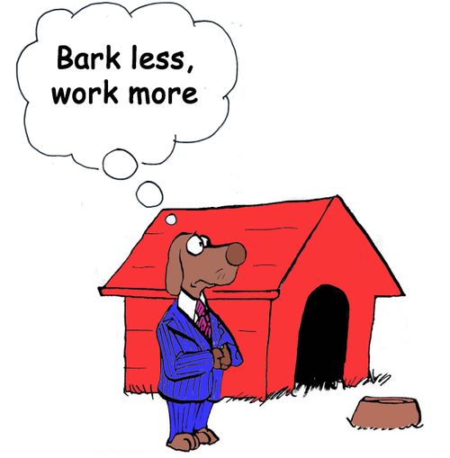 'Bark less, work more.'