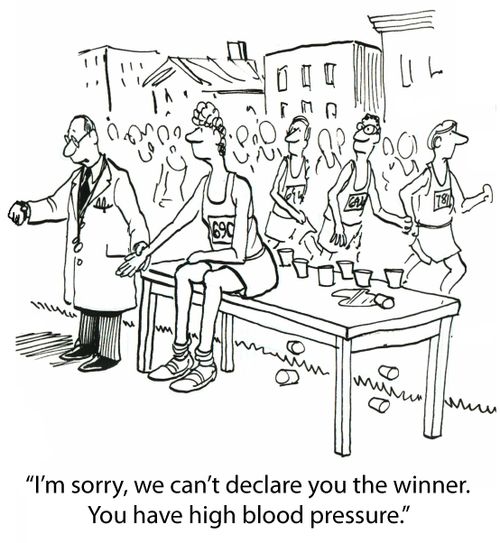 'I'm sorry, we can't declare you the winner. You have high blood pressure.'