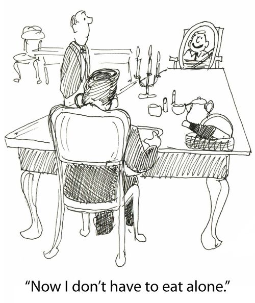 'Now I don't have to eat alone.'
