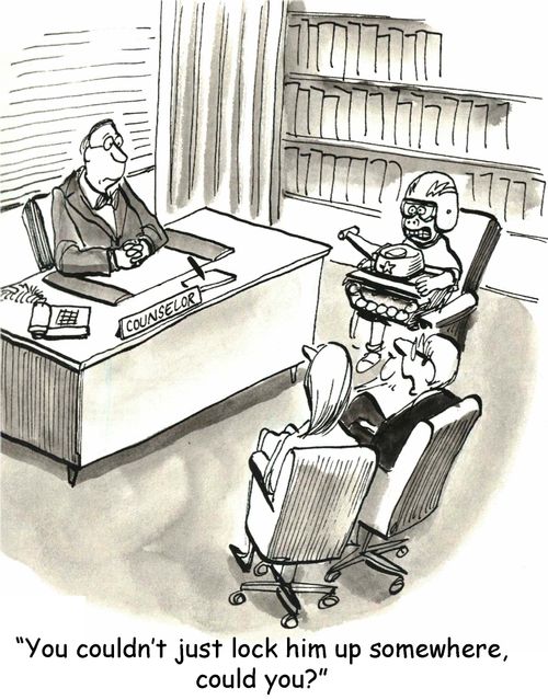 'You couldn't just lock him up somewhere, could you?'