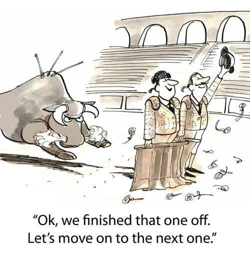 'Ok, we finished that one off. Let's move on to the next one.'
