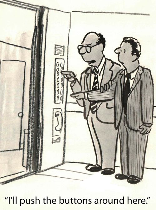 'I'll push the buttons around here.'