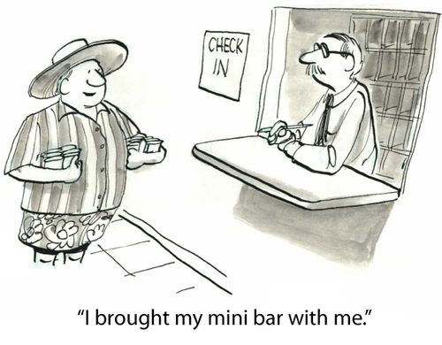 'I brought my mini bar with me.'